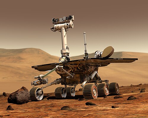 NASA Marsrover op het Marsoppervlak