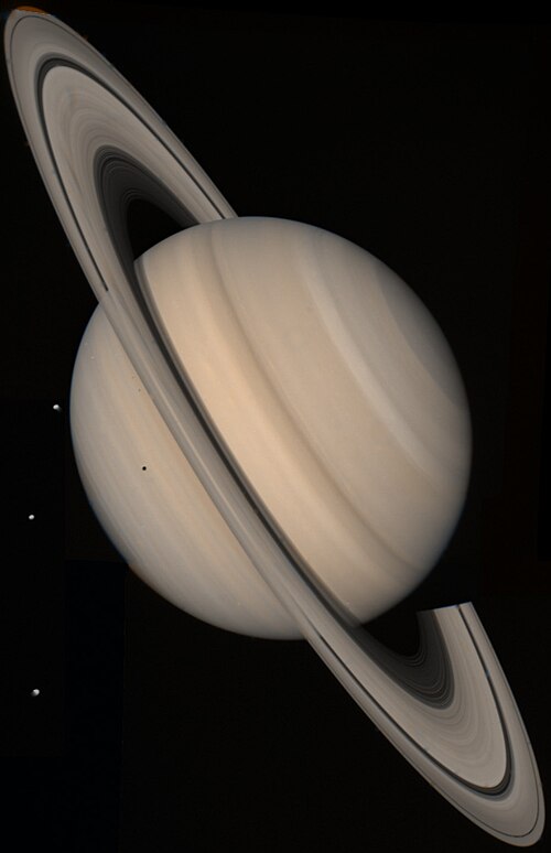 Planeet Saturnus met ringen